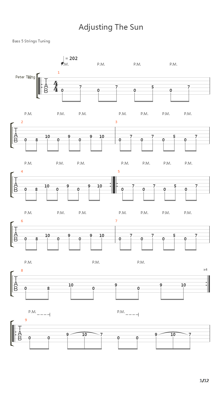 Adjusting The Sun吉他谱