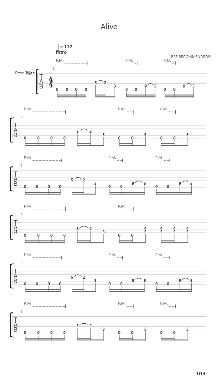 Alive吉他谱