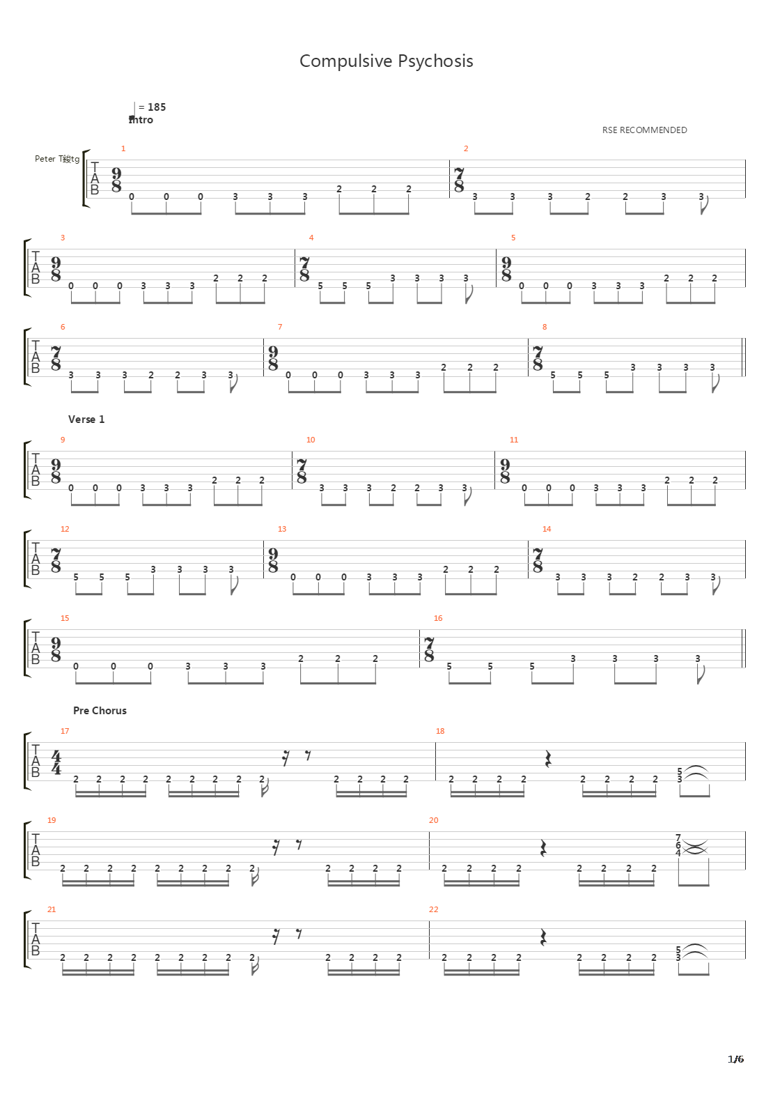 Compulsive Psychosis吉他谱