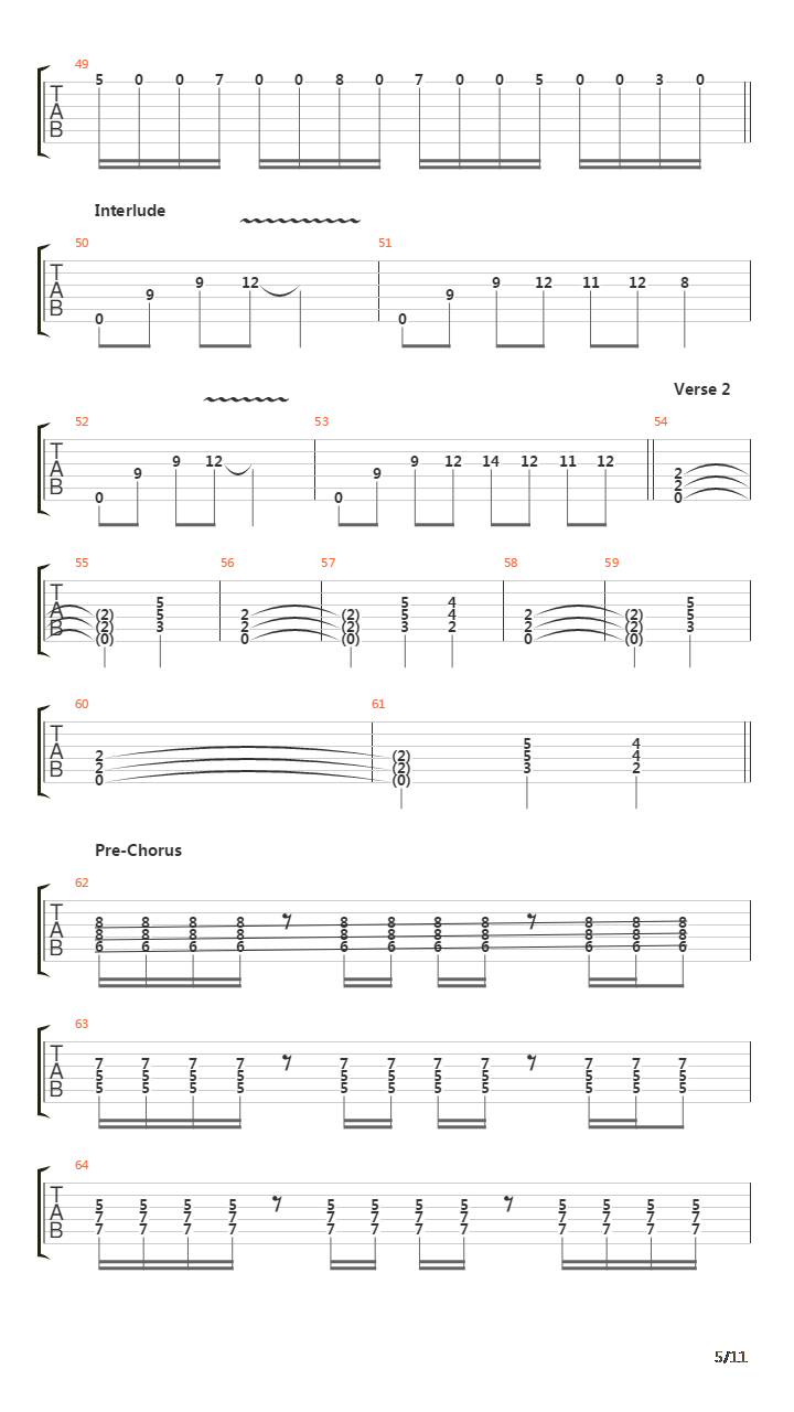 Eraser吉他谱