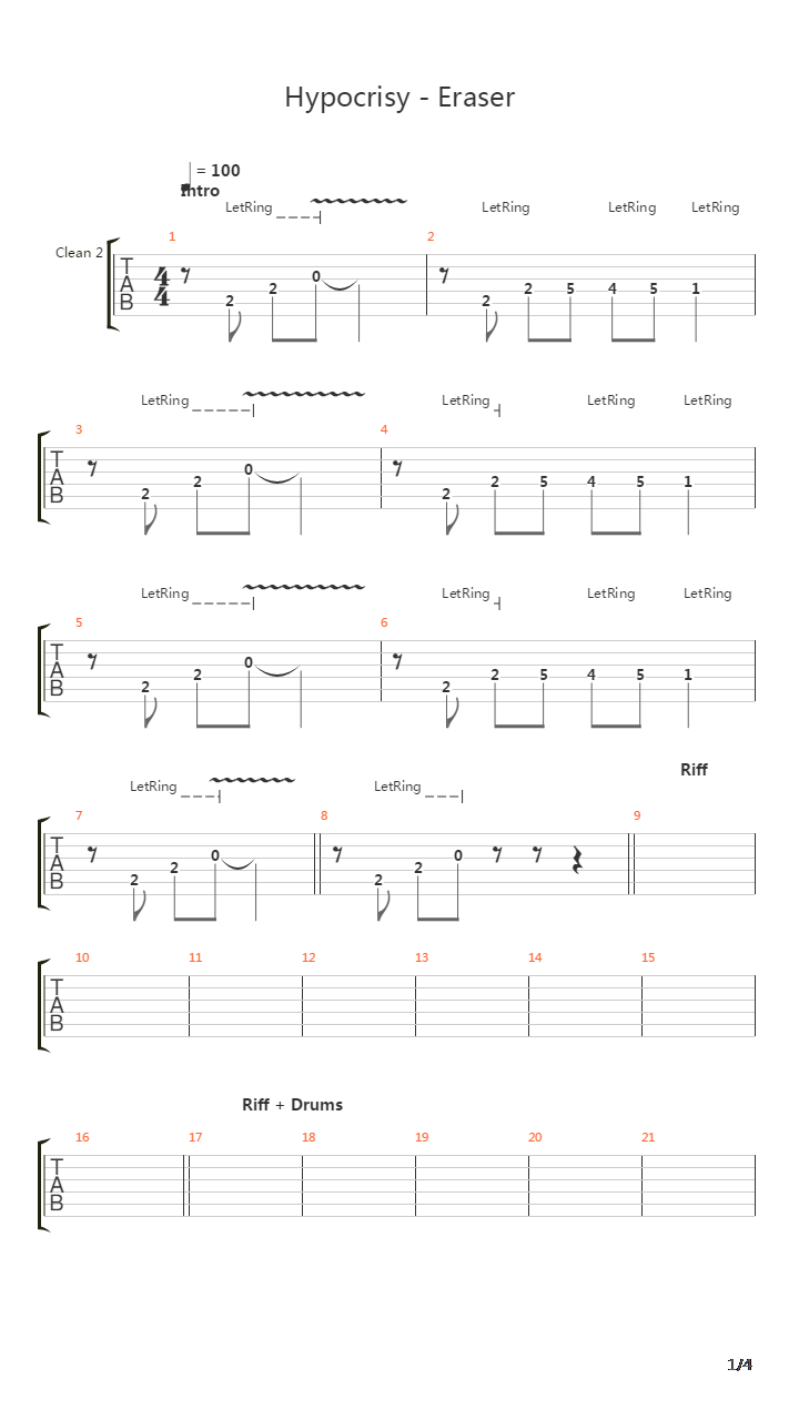 Eraser吉他谱