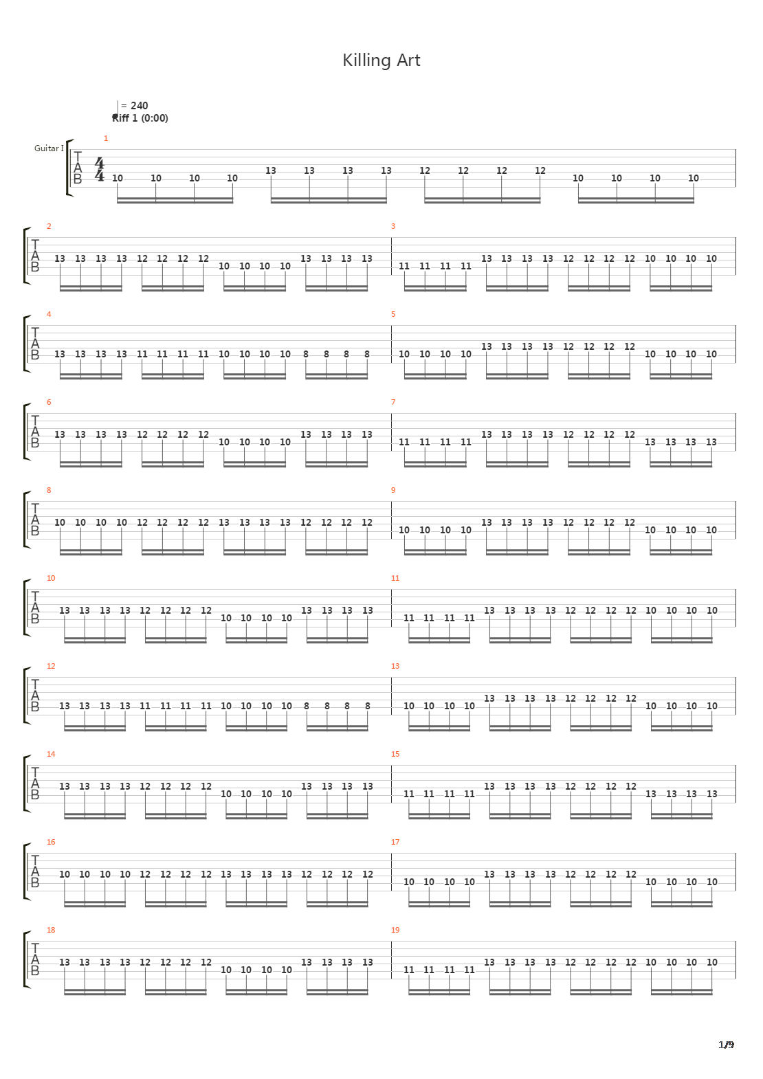 Killing Art吉他谱