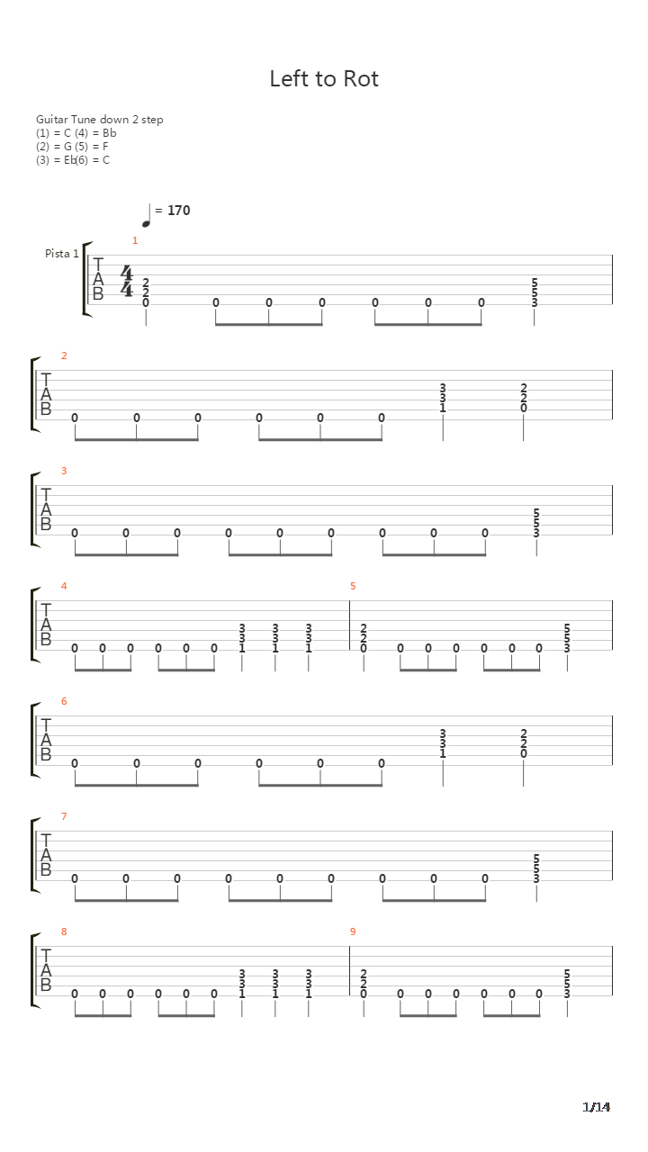 Left To Rot吉他谱