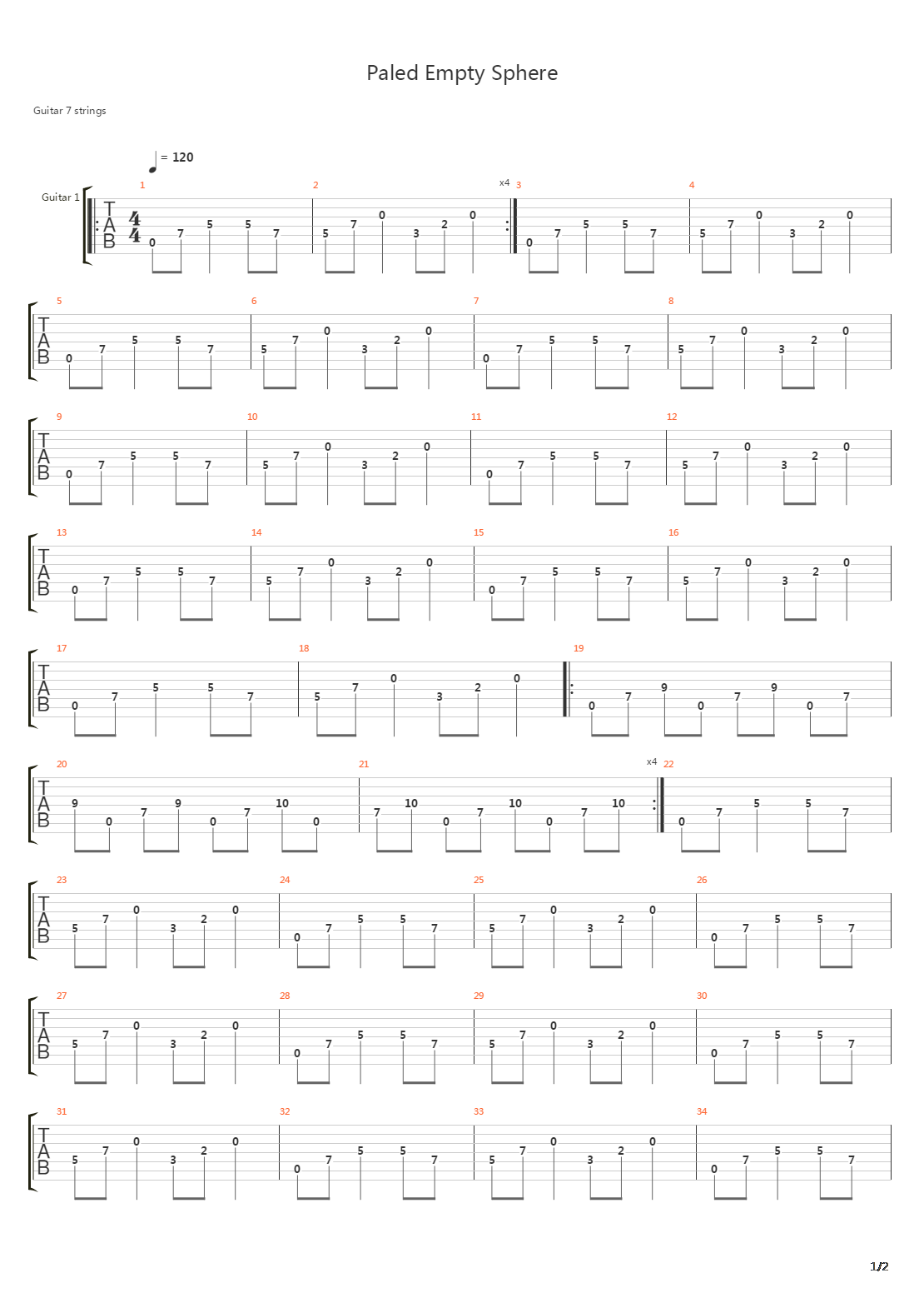 Paled Empty Sphere吉他谱
