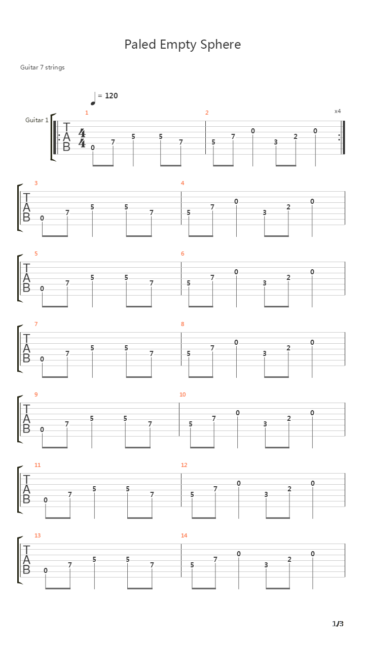 Paled Empty Sphere吉他谱