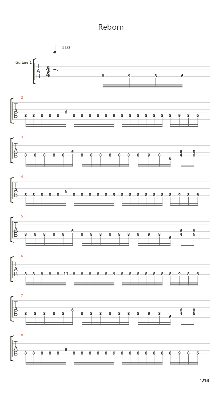 Reborn吉他谱