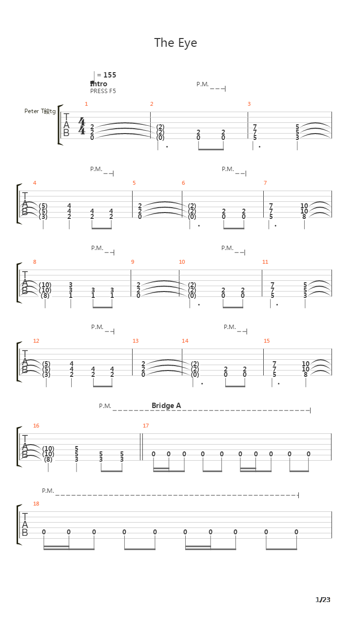 The Eye吉他谱