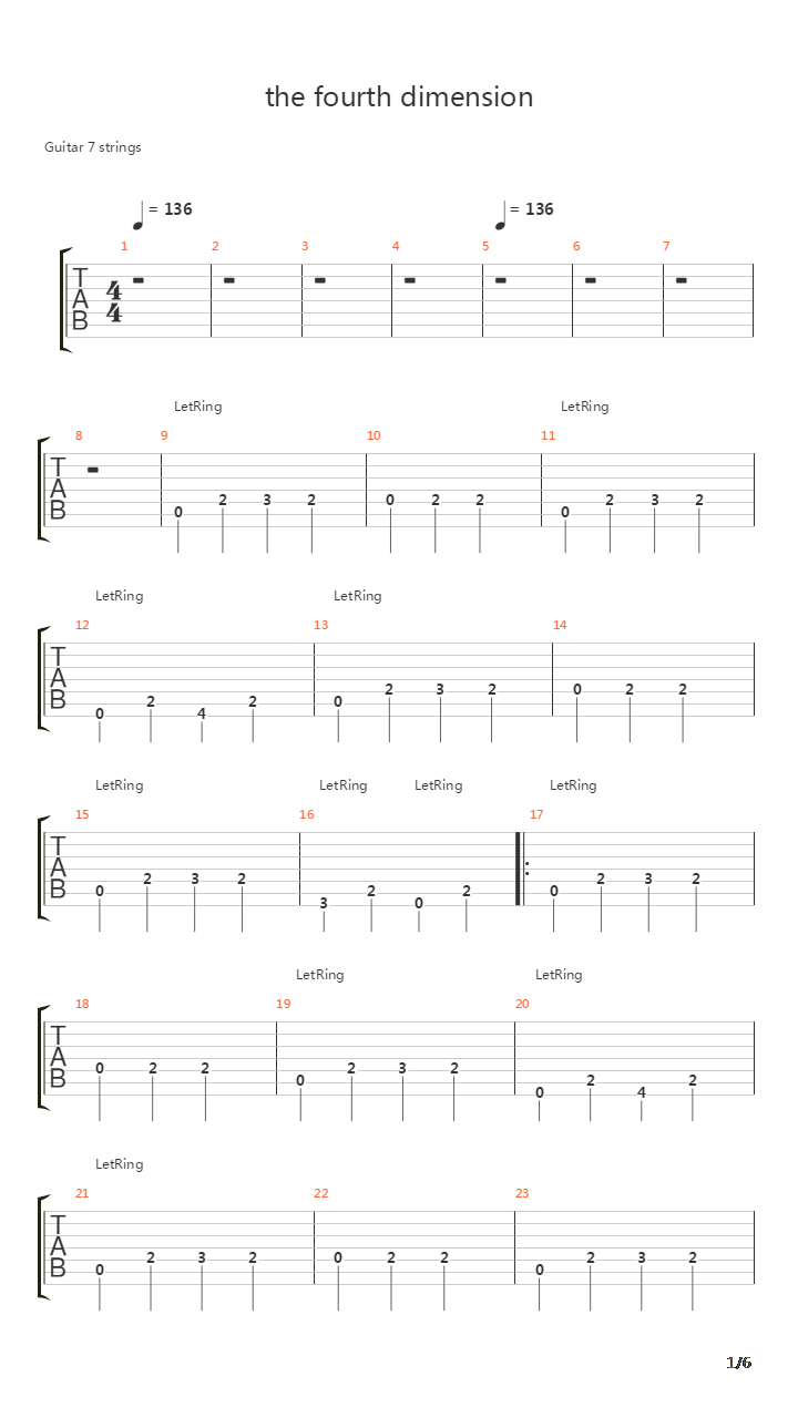 The Fourth Dimension吉他谱