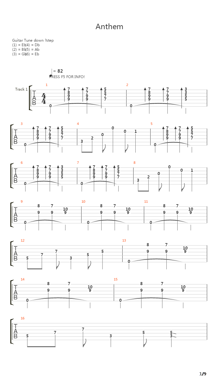 Anthem吉他谱