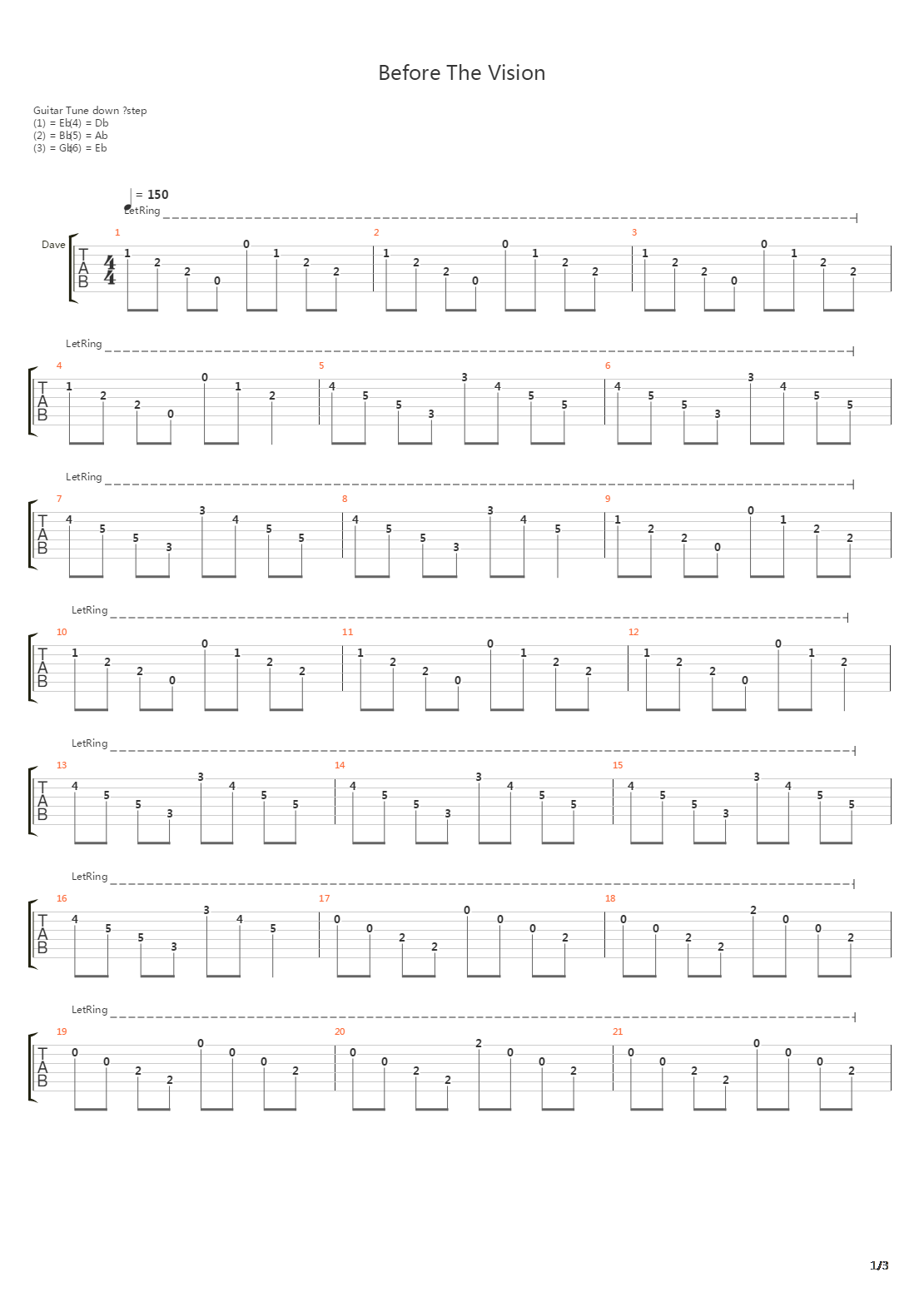 Before The Vision吉他谱