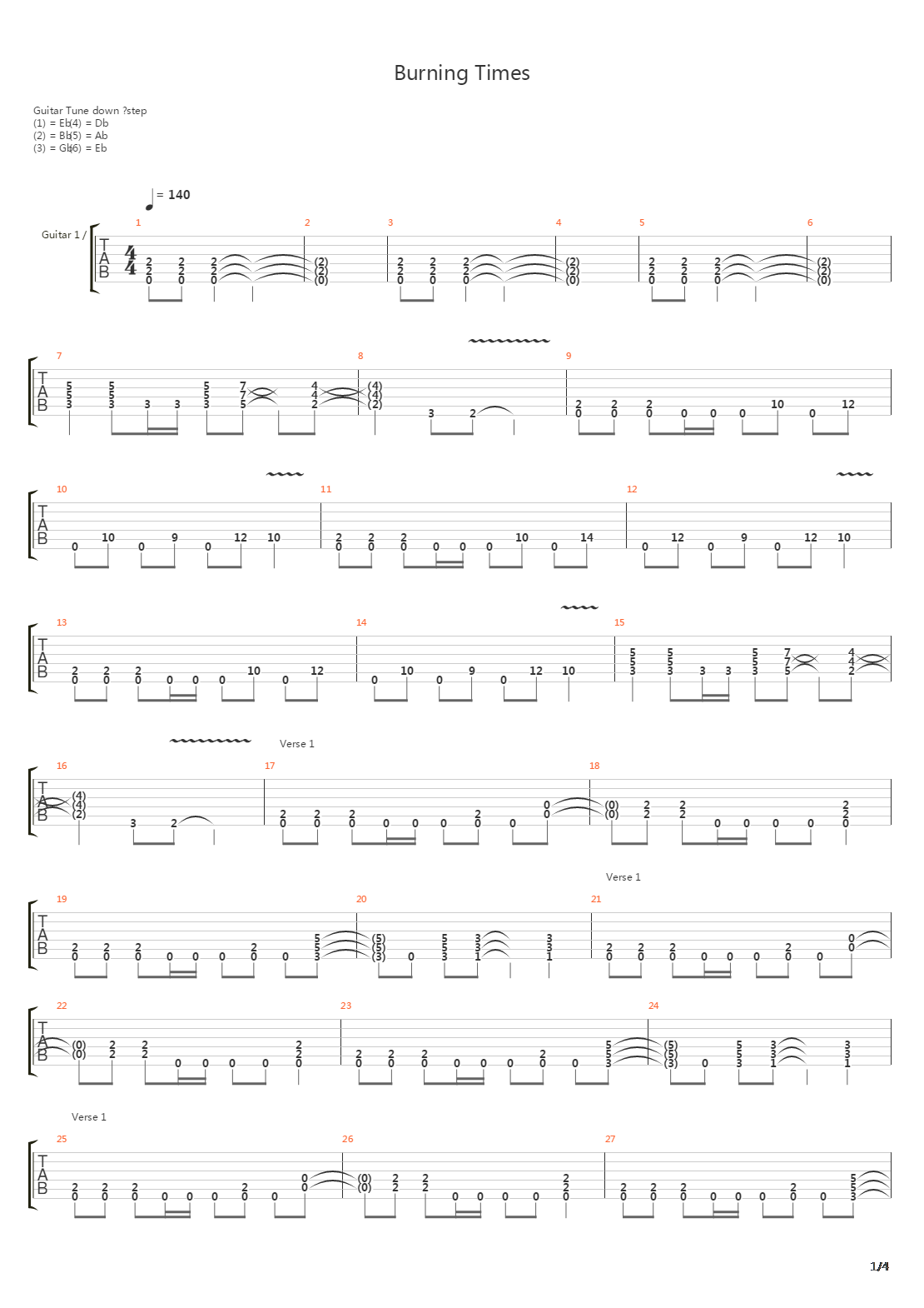 Burning Times吉他谱