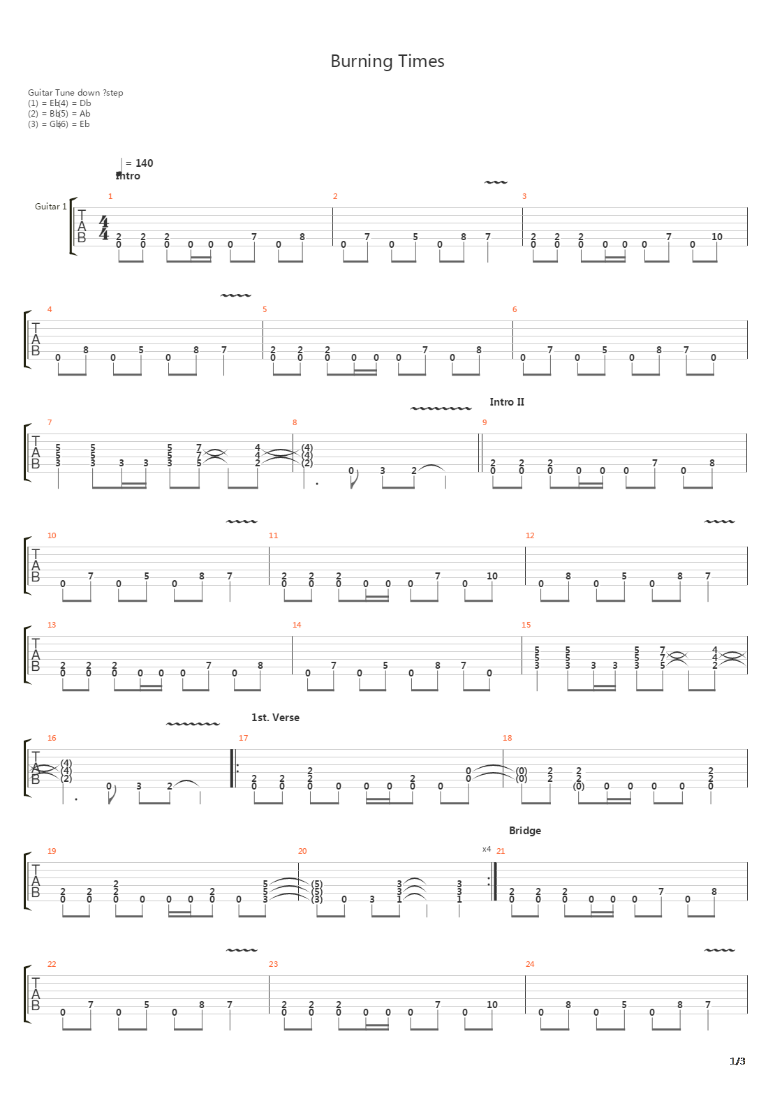 Burning Times吉他谱
