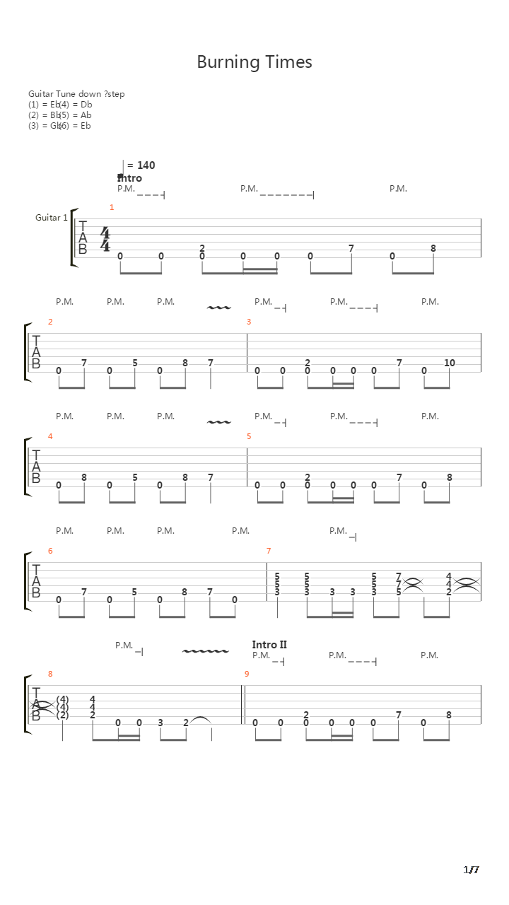 Burning Times吉他谱