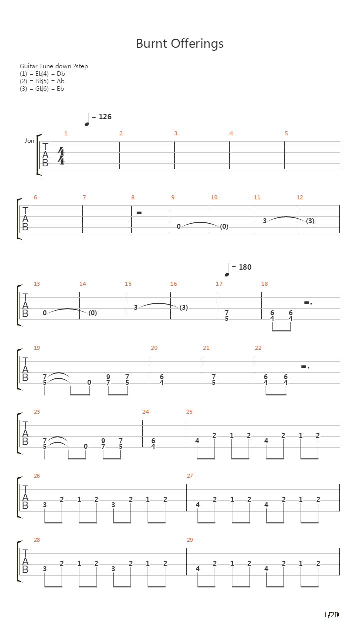 Burnt Offerings吉他谱