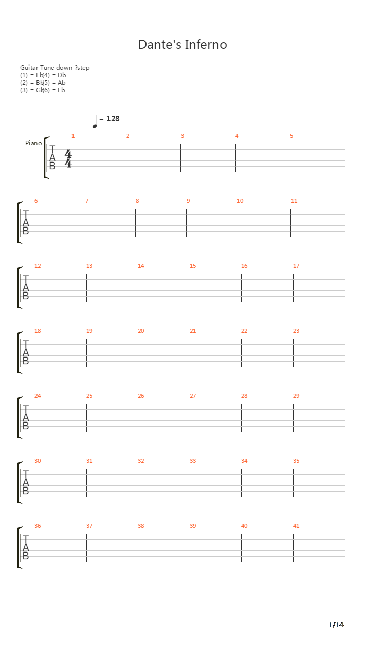 Dantes Inferno吉他谱