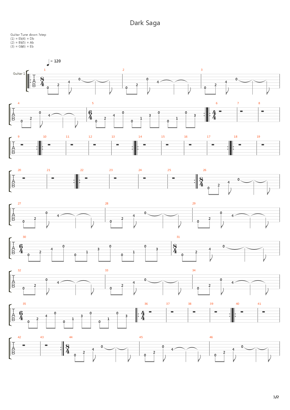 Dark Saga吉他谱