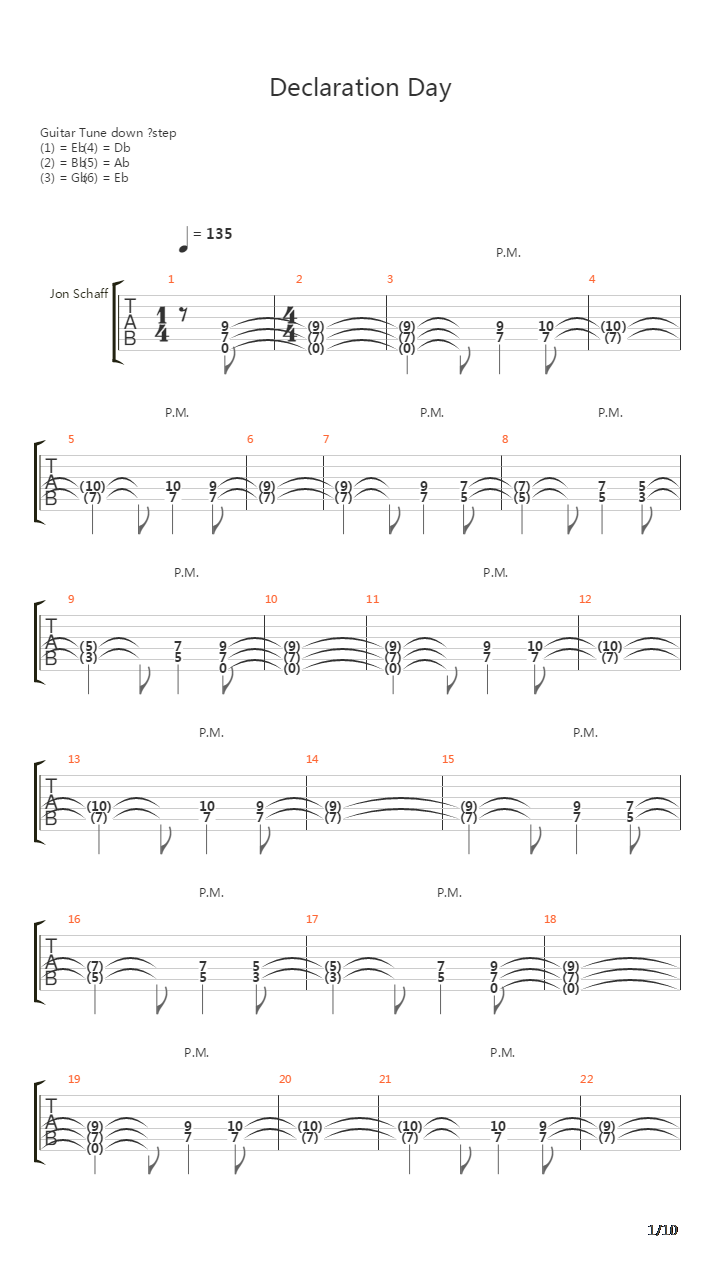 Declaration Day吉他谱