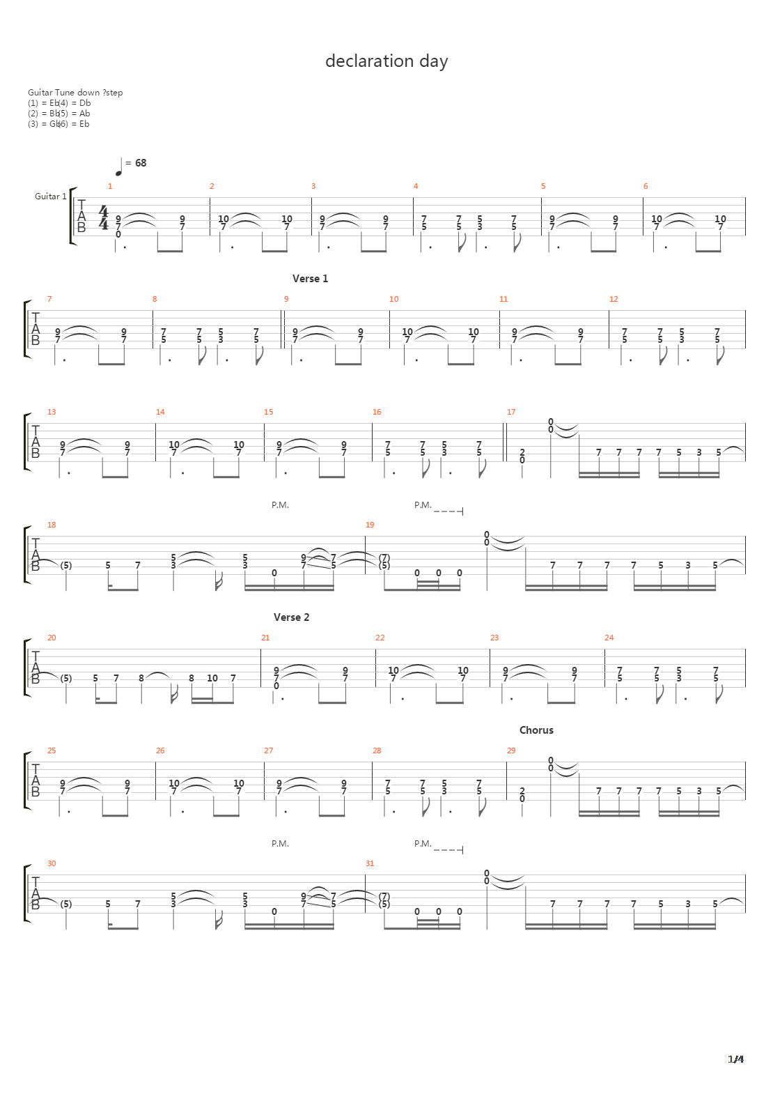 Declaration Day吉他谱