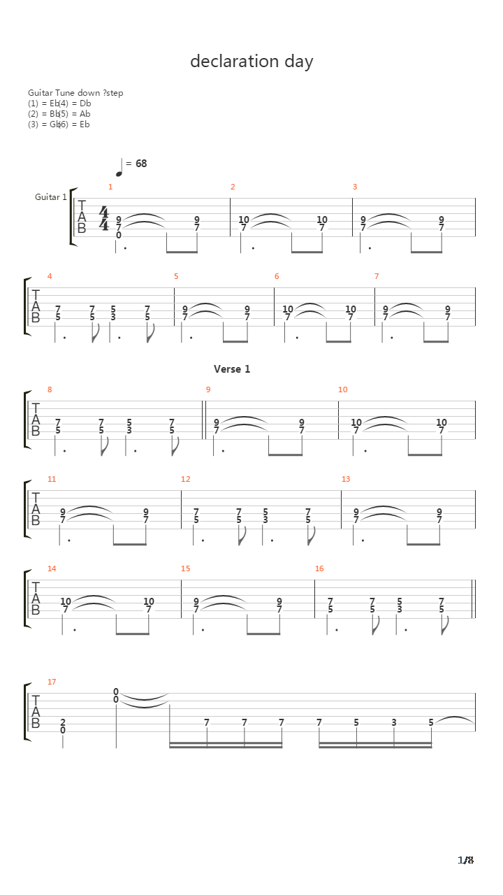 Declaration Day吉他谱