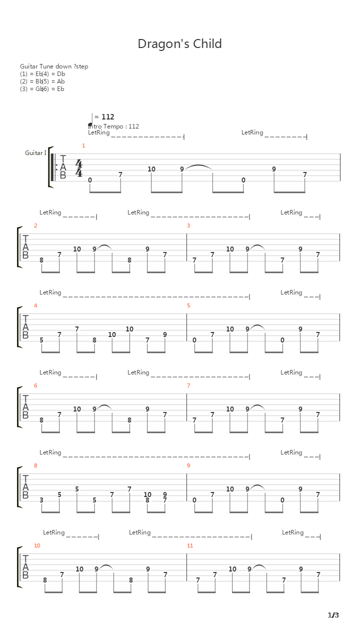 Dragons Child吉他谱