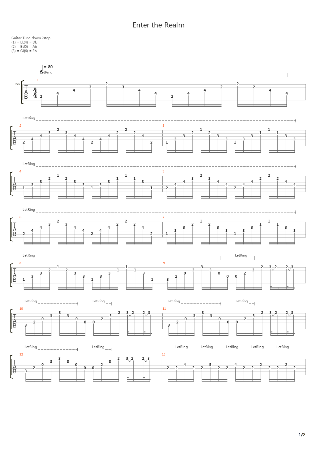 Enter The Realm吉他谱