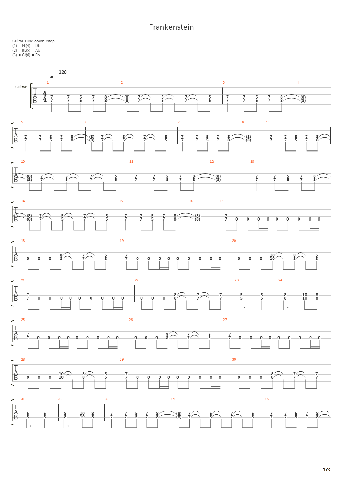 Frankenstein吉他谱