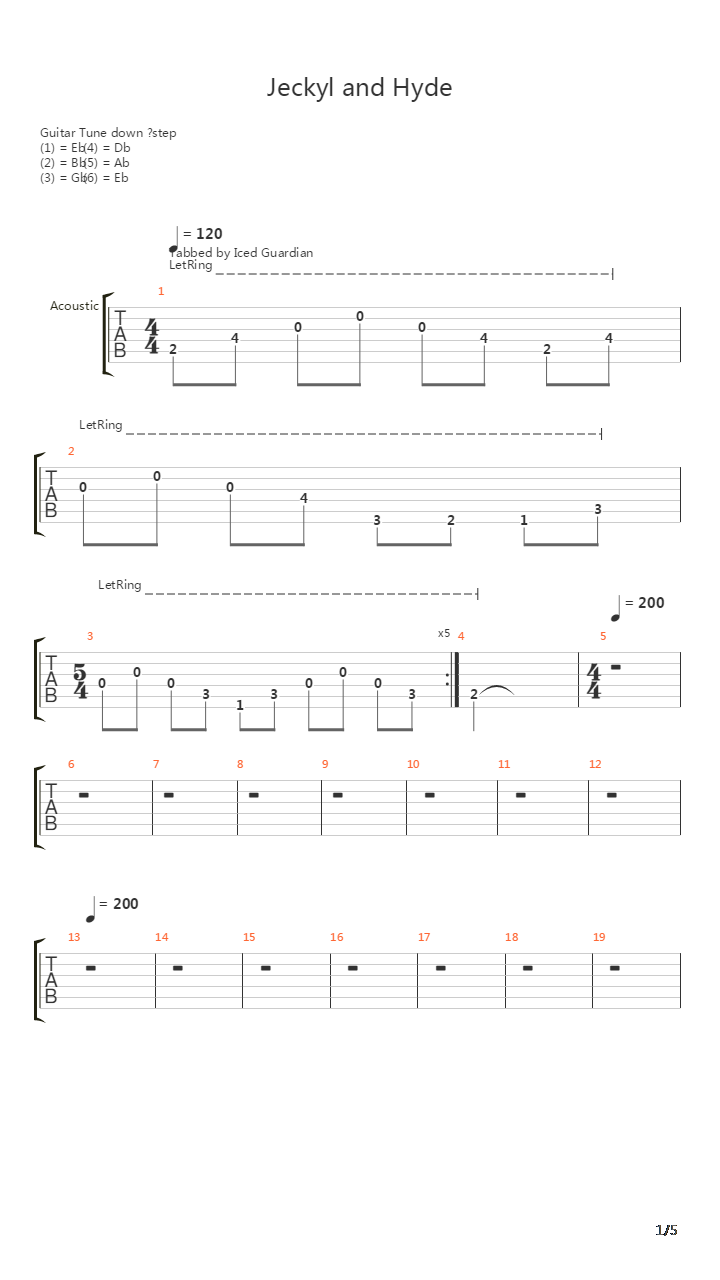 Jeckyl And Hyde吉他谱