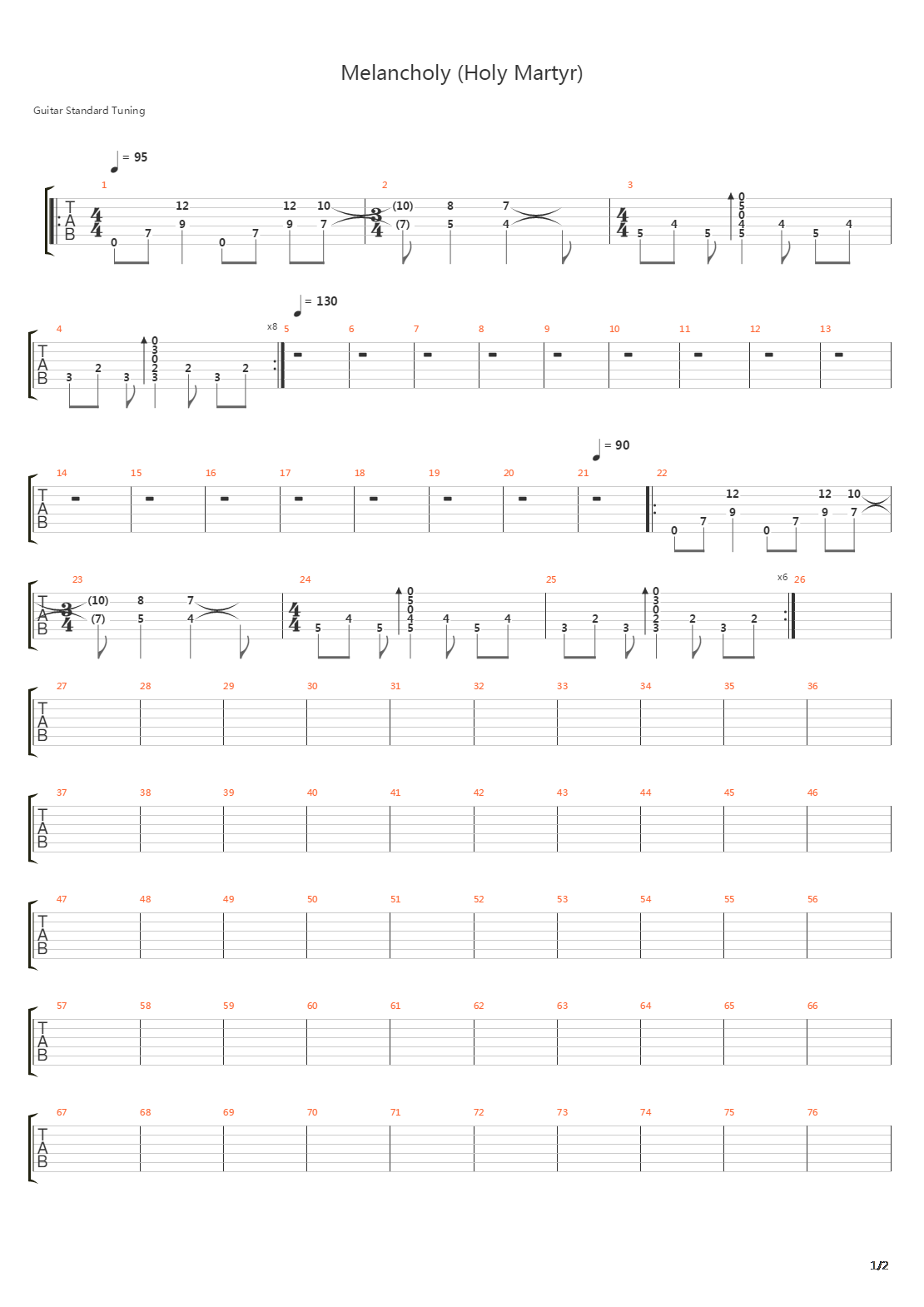 Melancholy Holy Martyr吉他谱