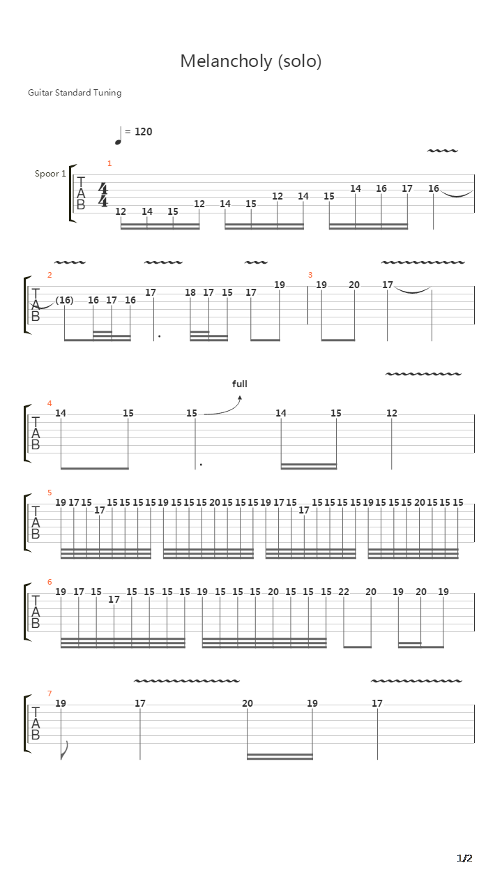 Melancholy吉他谱