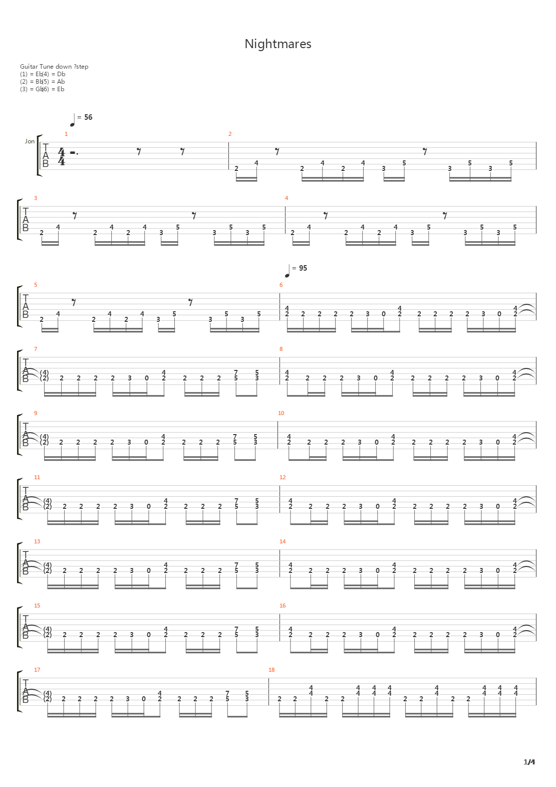 Nightmares吉他谱