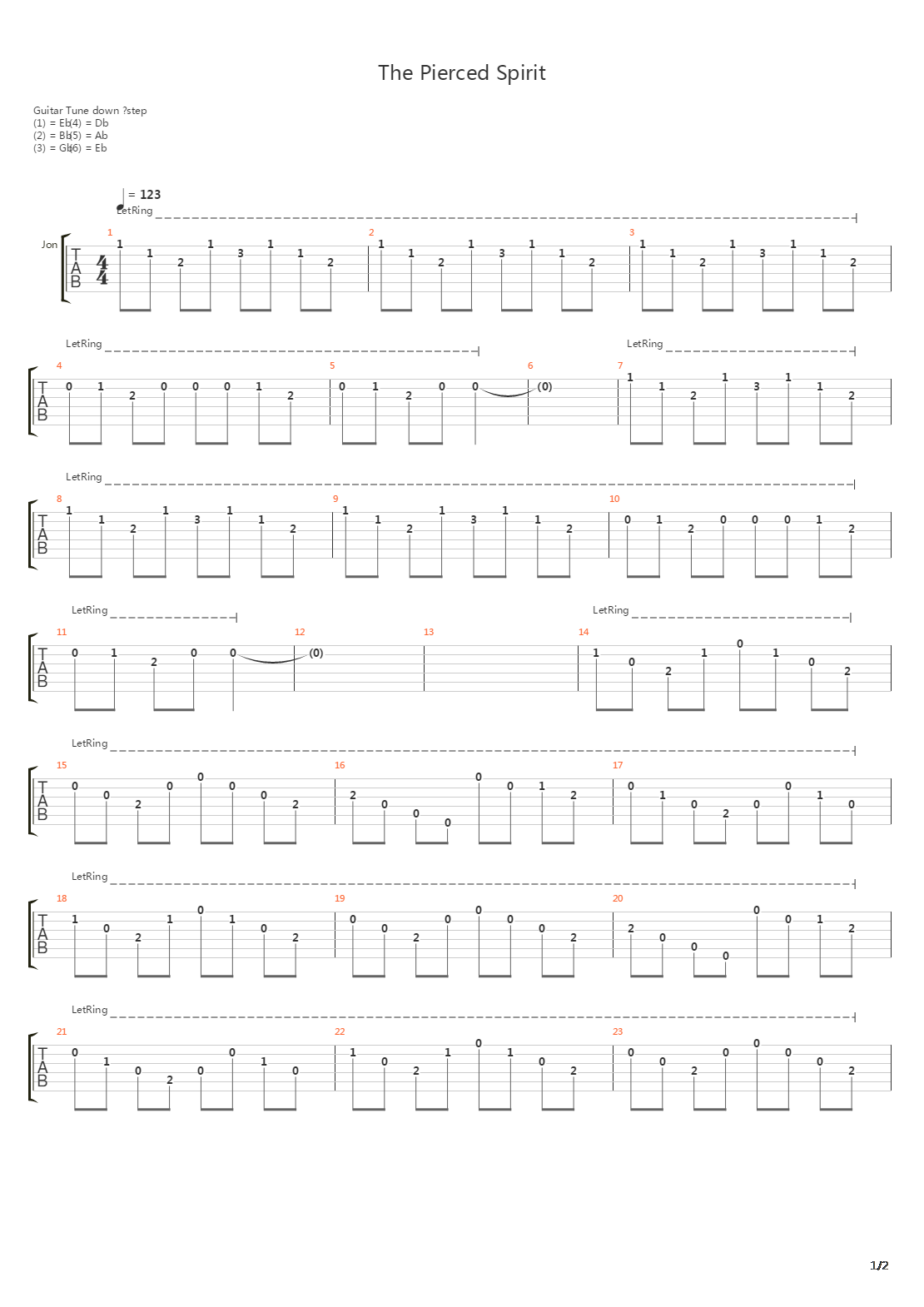 Pierced Spirit The吉他谱