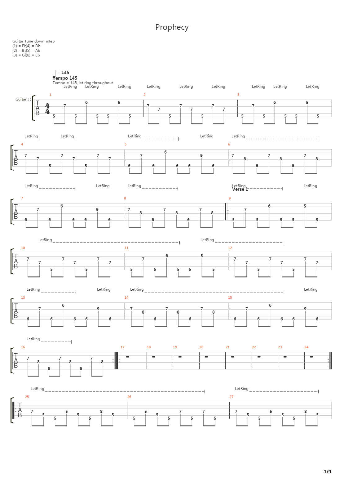 Prophecy吉他谱