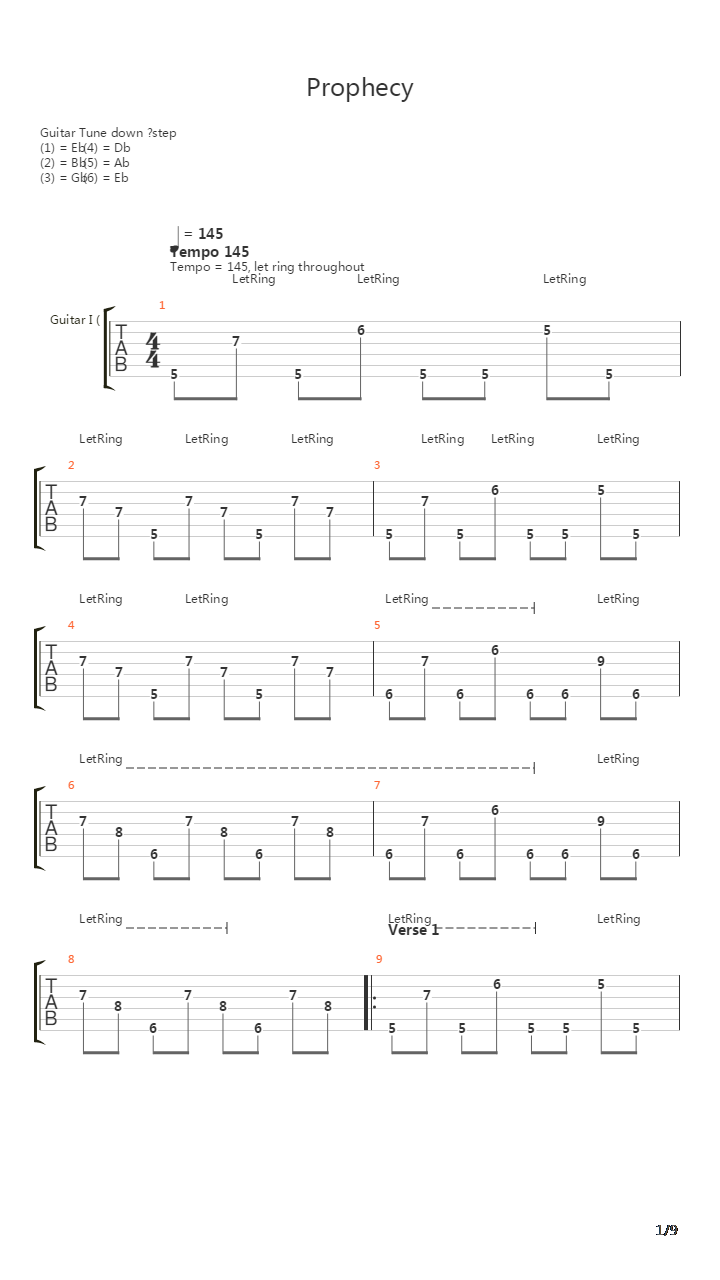 Prophecy吉他谱
