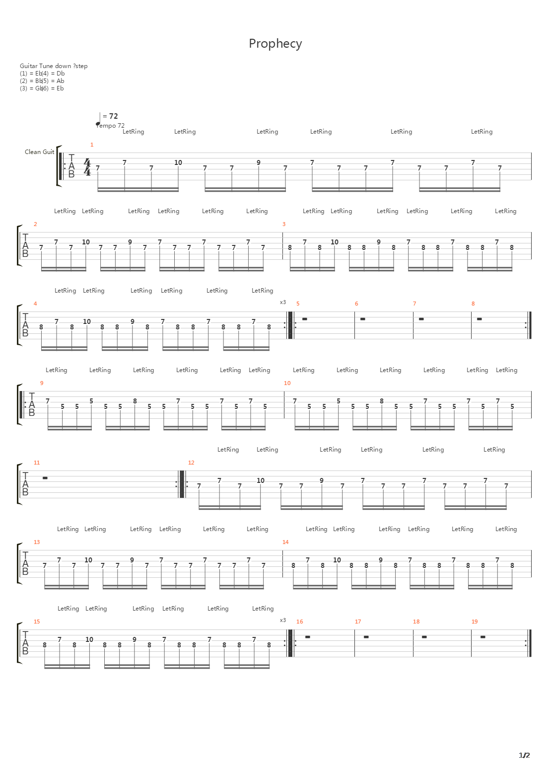Prophecy吉他谱