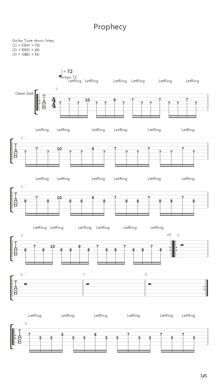 Prophecy吉他谱