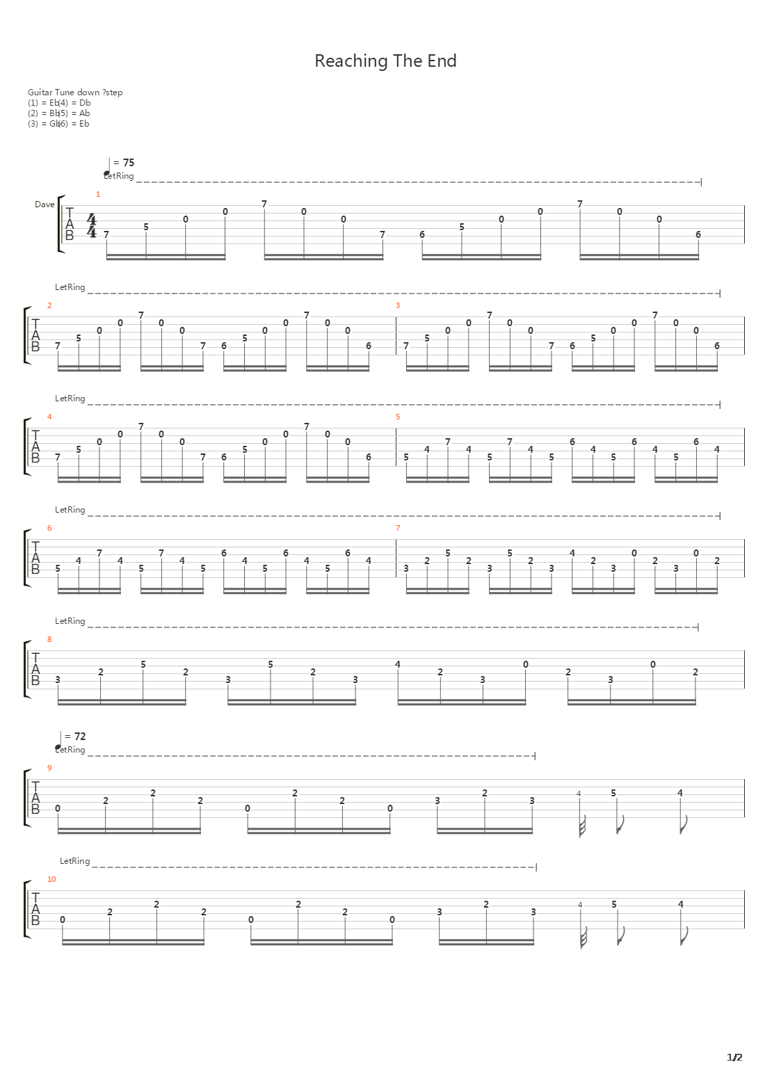 Reaching The End吉他谱