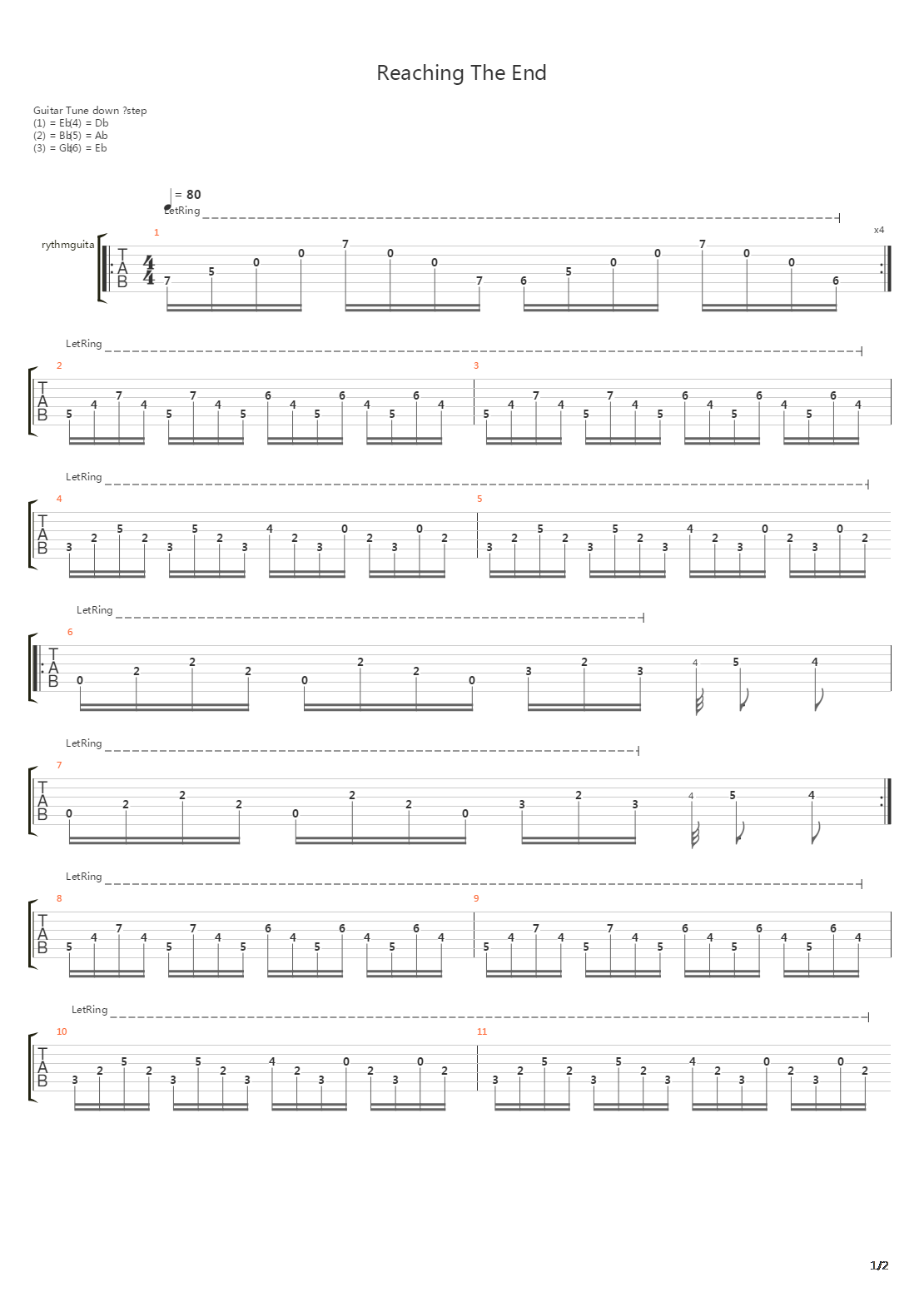 Reaching The End吉他谱