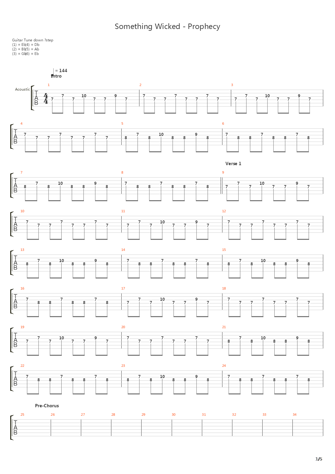 Something Wicked - Prophecy吉他谱