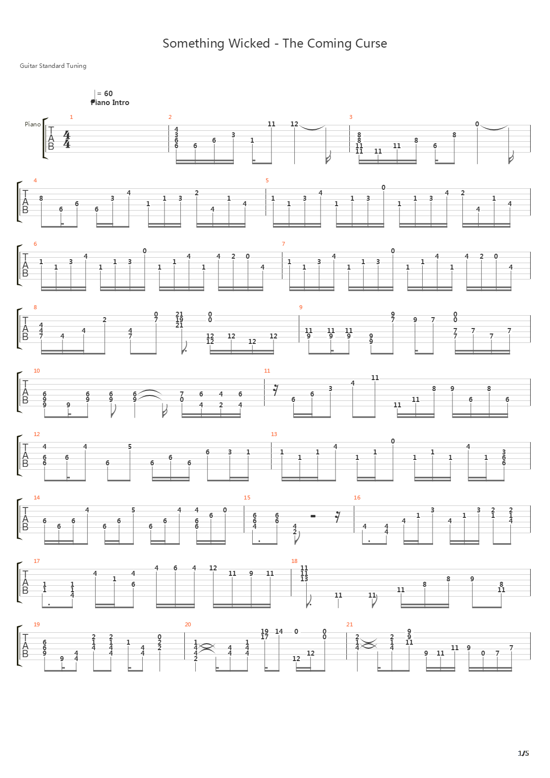 Something Wicked - The Coming Curse吉他谱