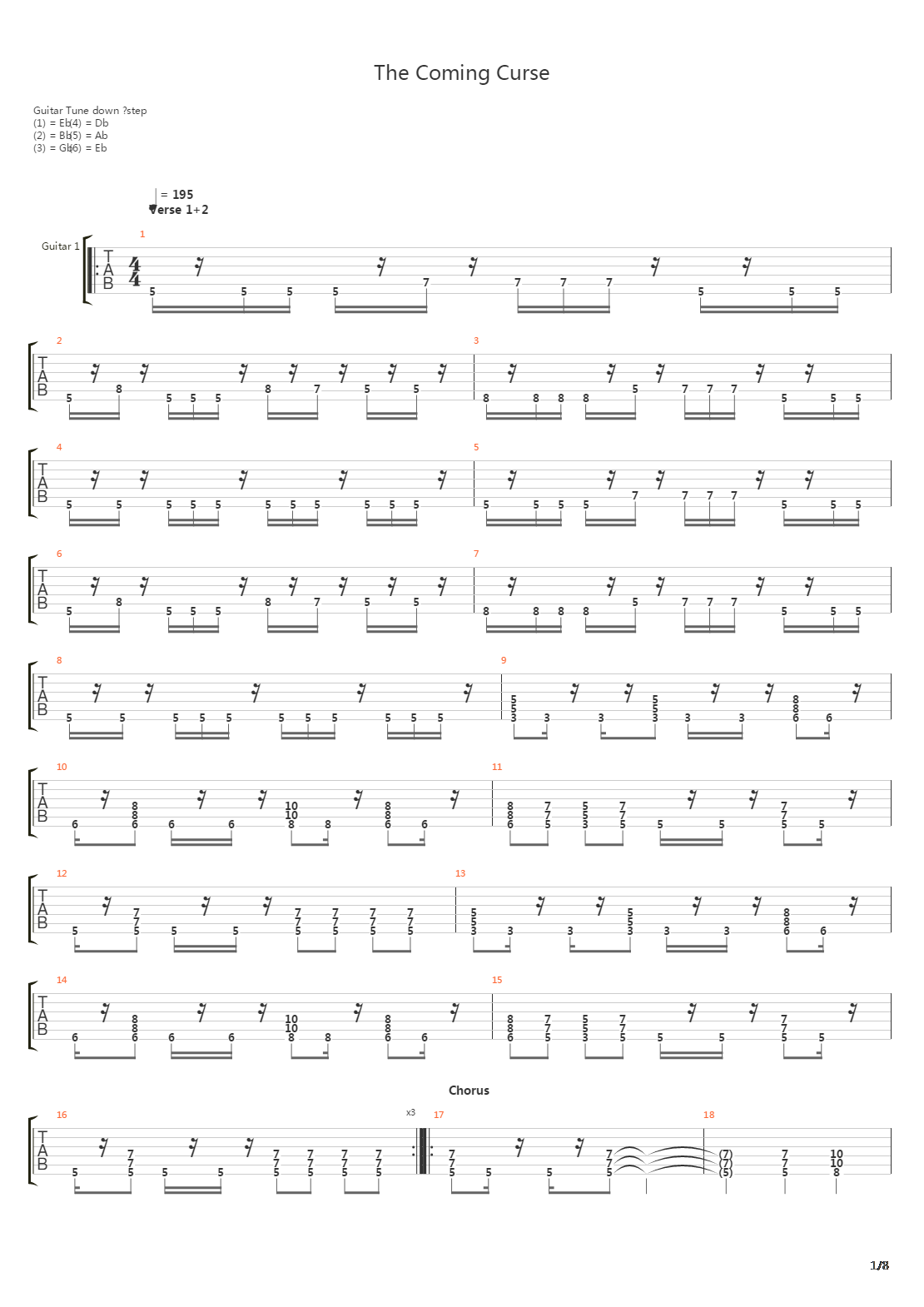 The Coming Curse吉他谱
