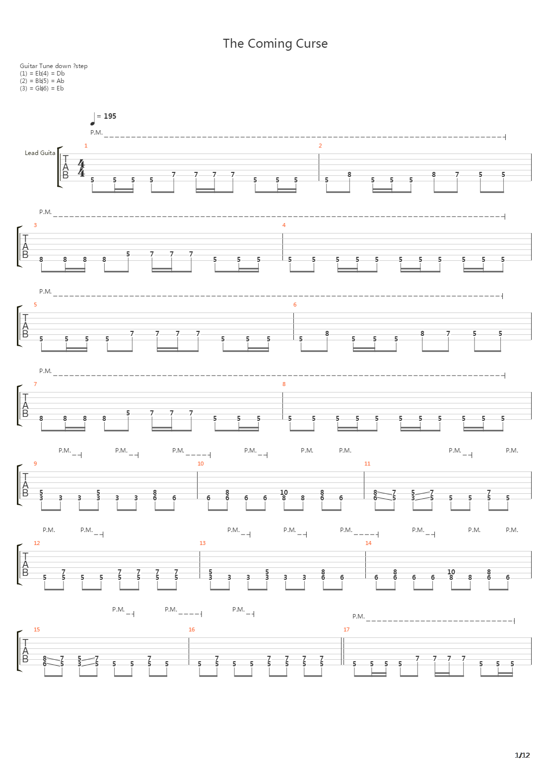 The Coming Curse吉他谱