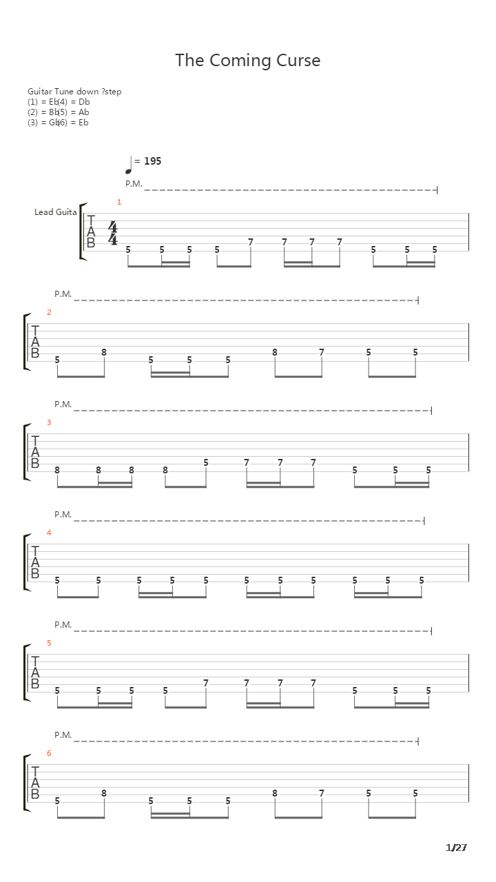 The Coming Curse吉他谱