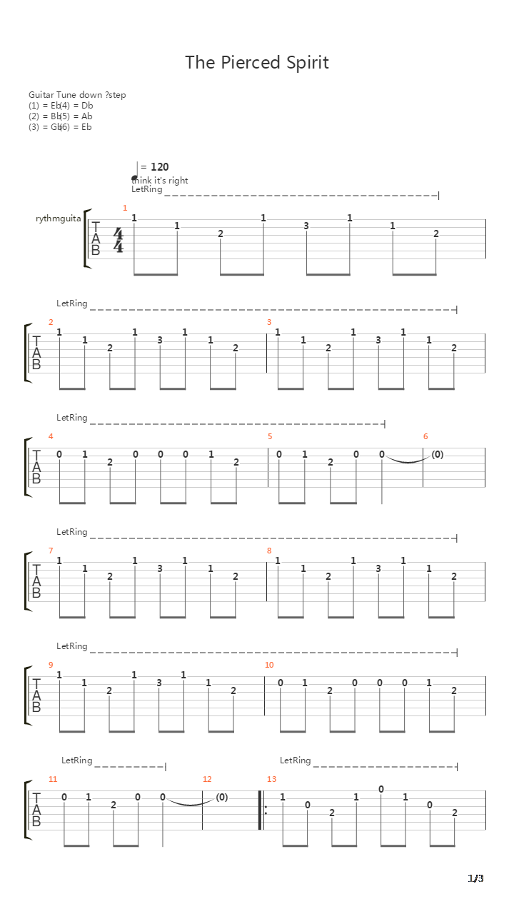 The Pierced Spirit吉他谱