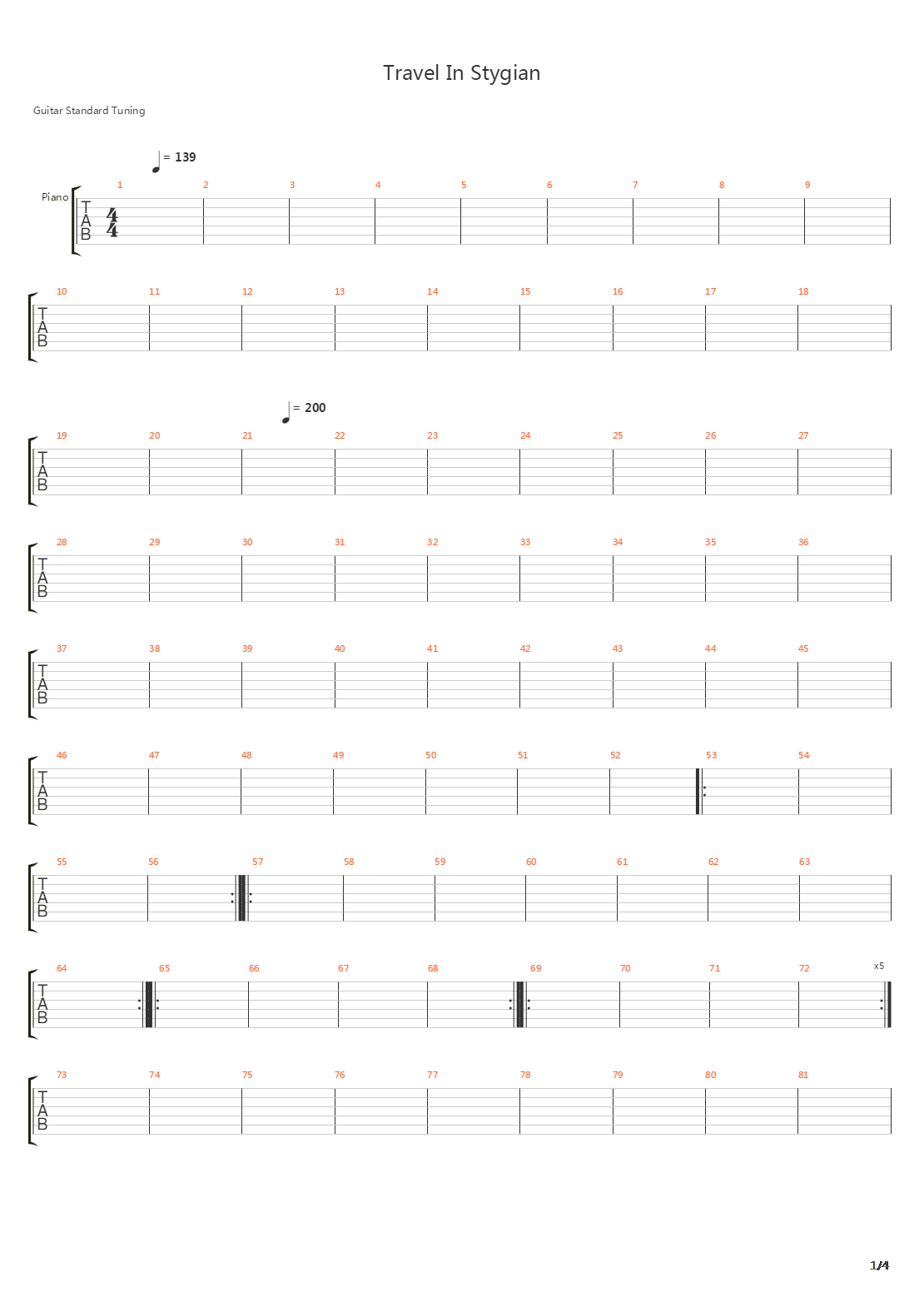 Travel In Stygian吉他谱