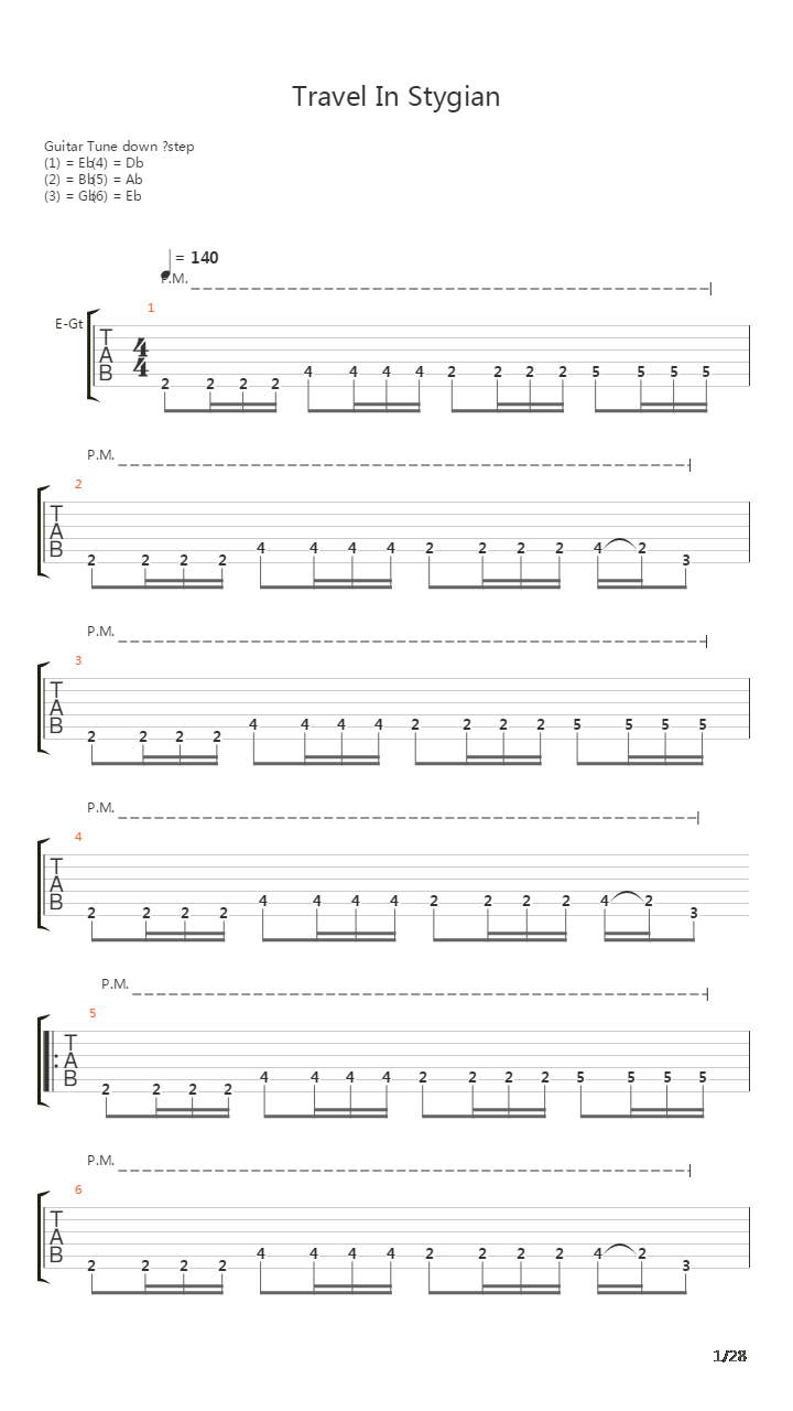 Travel In Stygian吉他谱