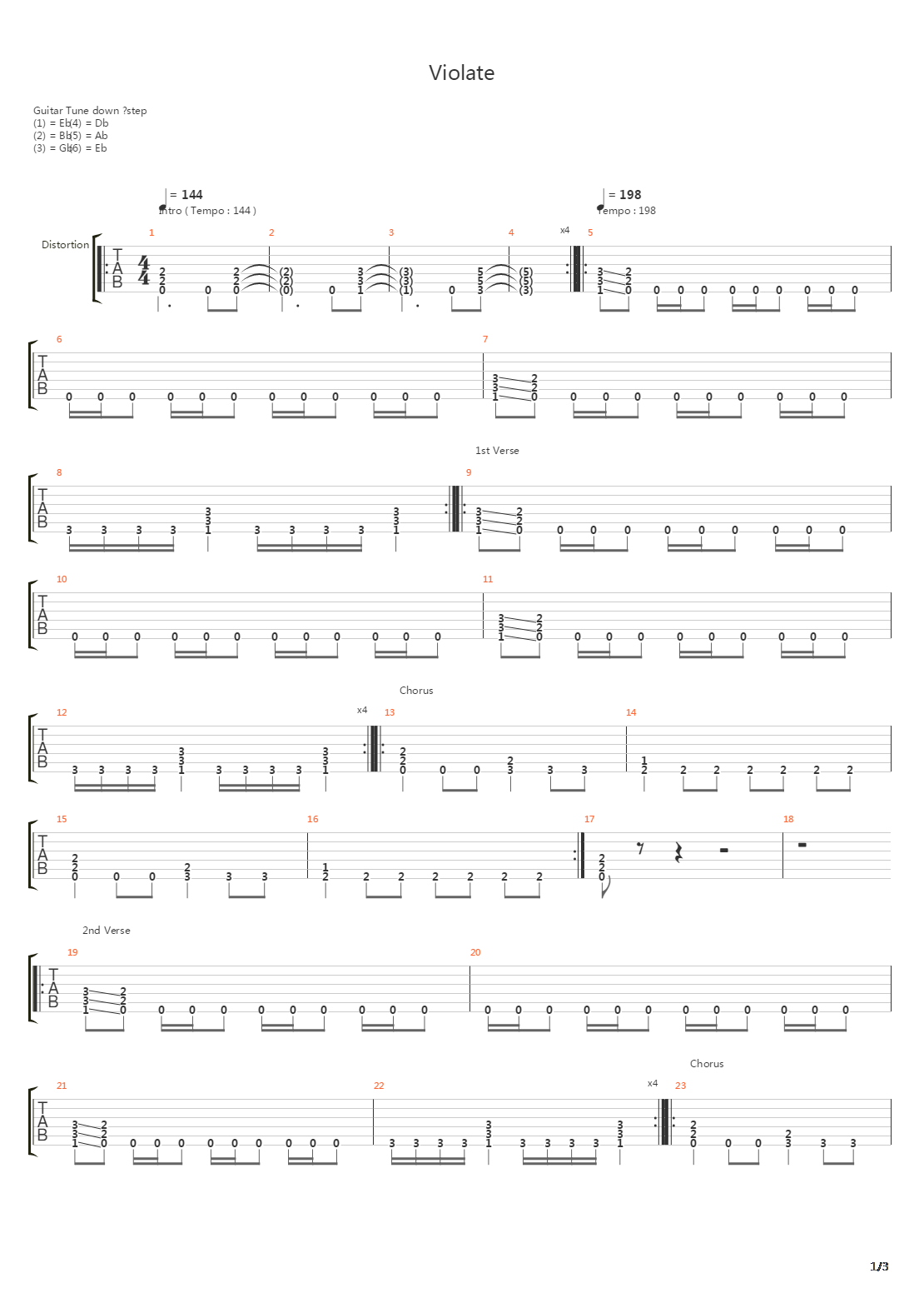 Violate吉他谱