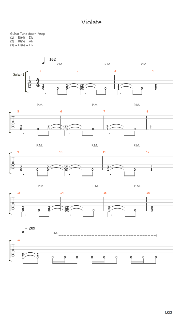 Violate吉他谱