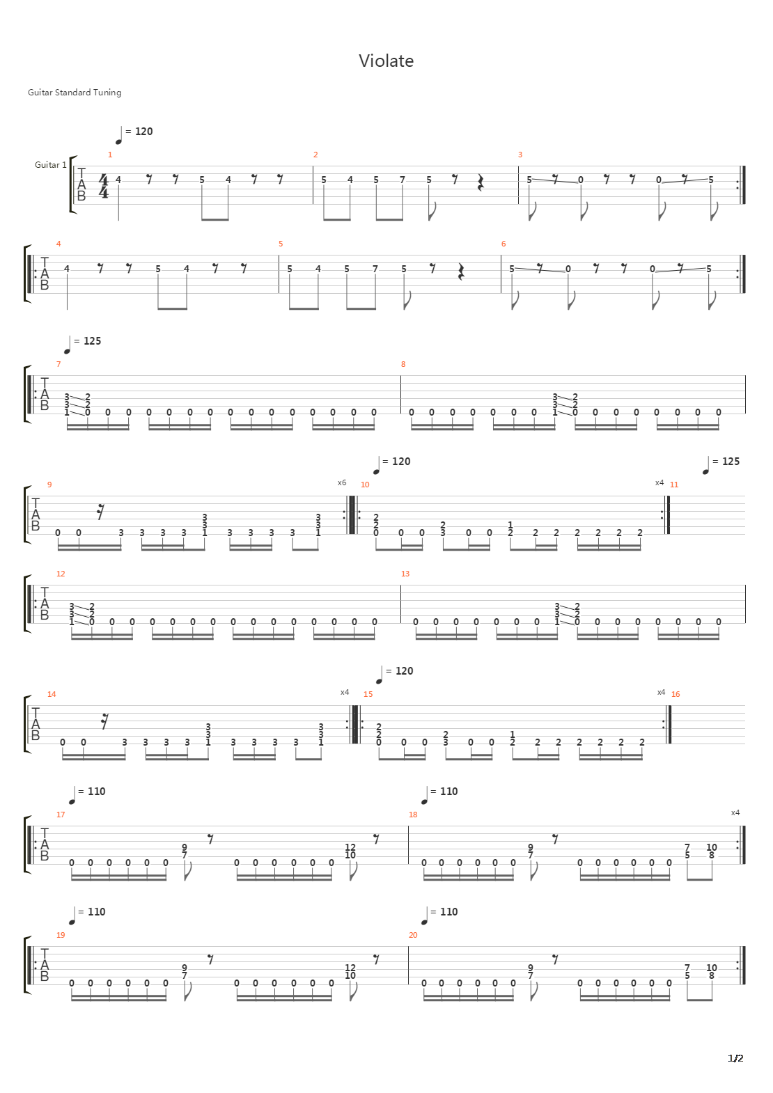 Violate吉他谱