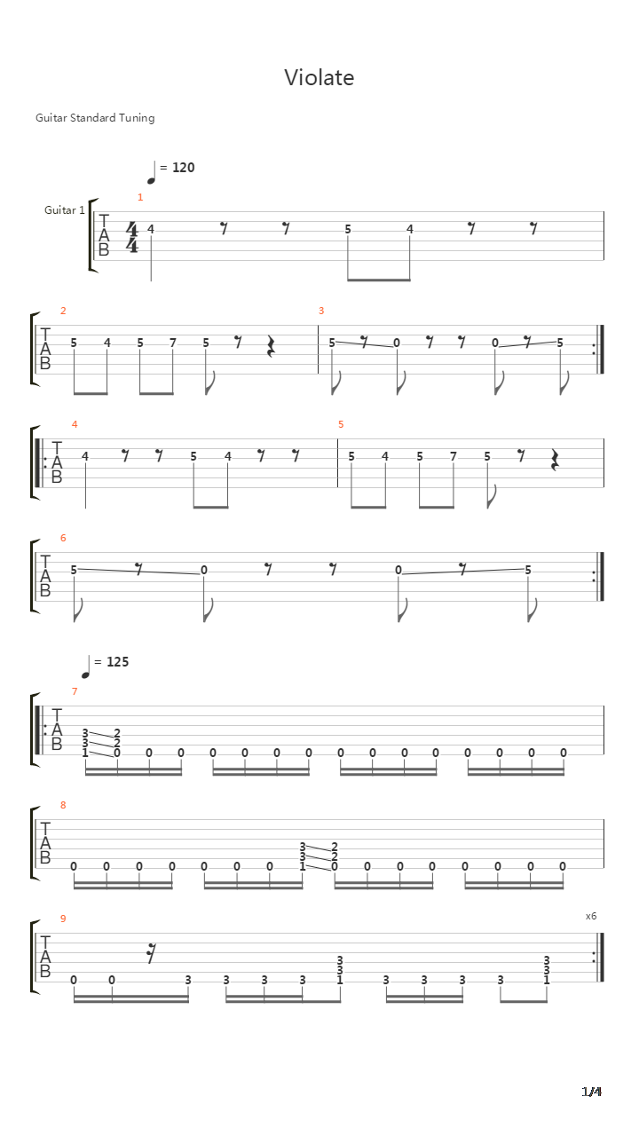 Violate吉他谱