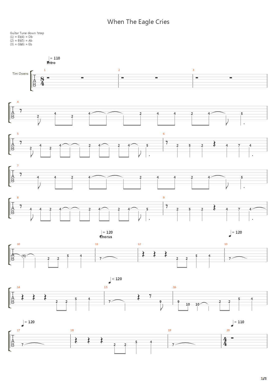 When The Eagle Cries吉他谱
